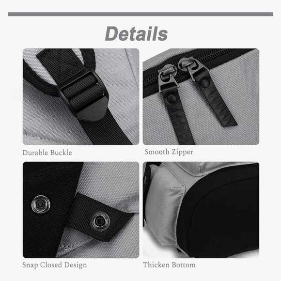 NWT Gray WindTook Laptop backpack for Women & Men,College Computer bag - Picture 7 of 12